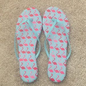 BRAND NEW. Lauren Conrad flamingo flip flops